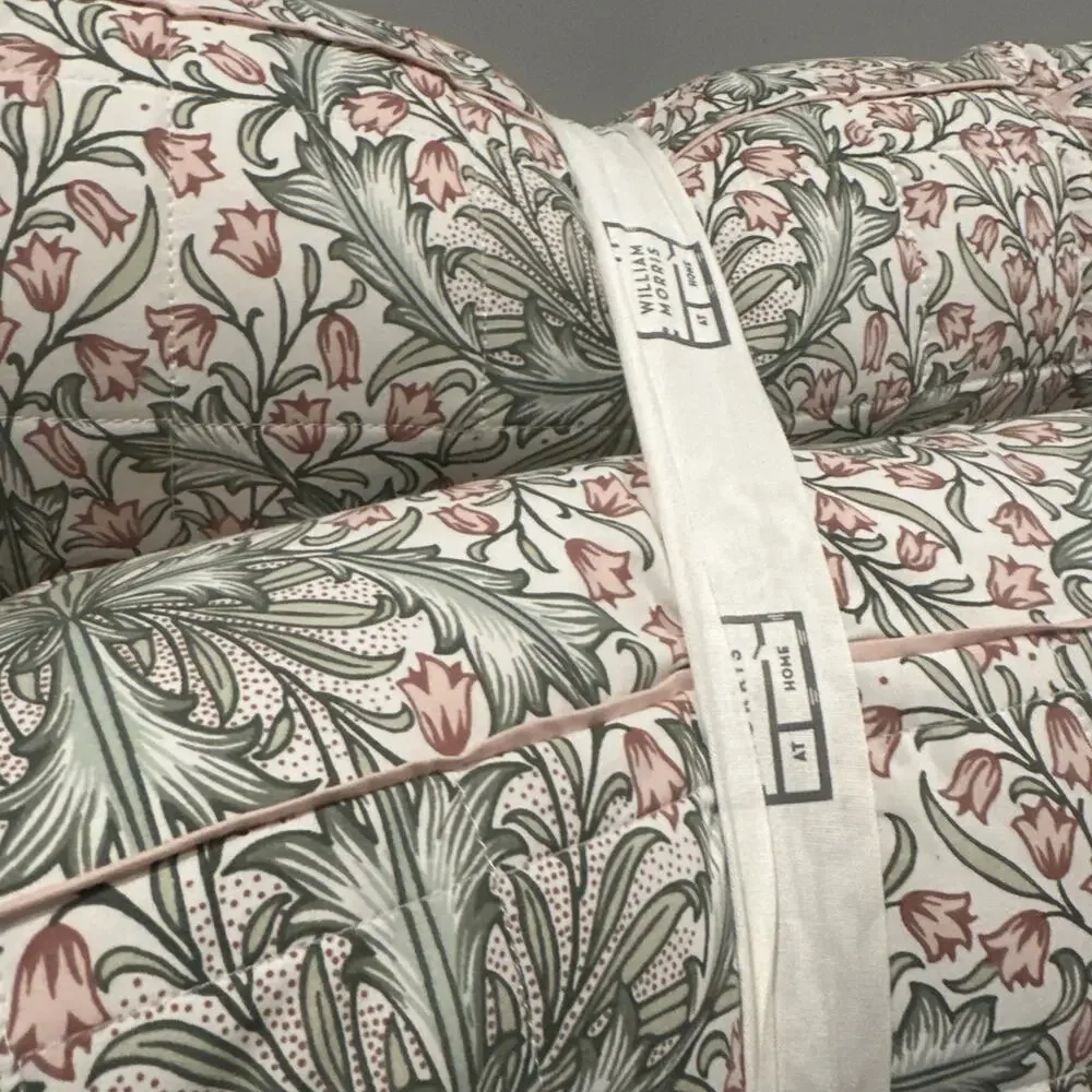 WILLIAM MORRIS Harebell- Plaster Sage EURO PILLOWS Shams Set Pair Of 2 European
